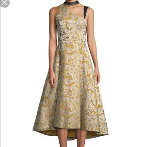 Alice & Olivia Chrissy Leather Combo Cutout Flare